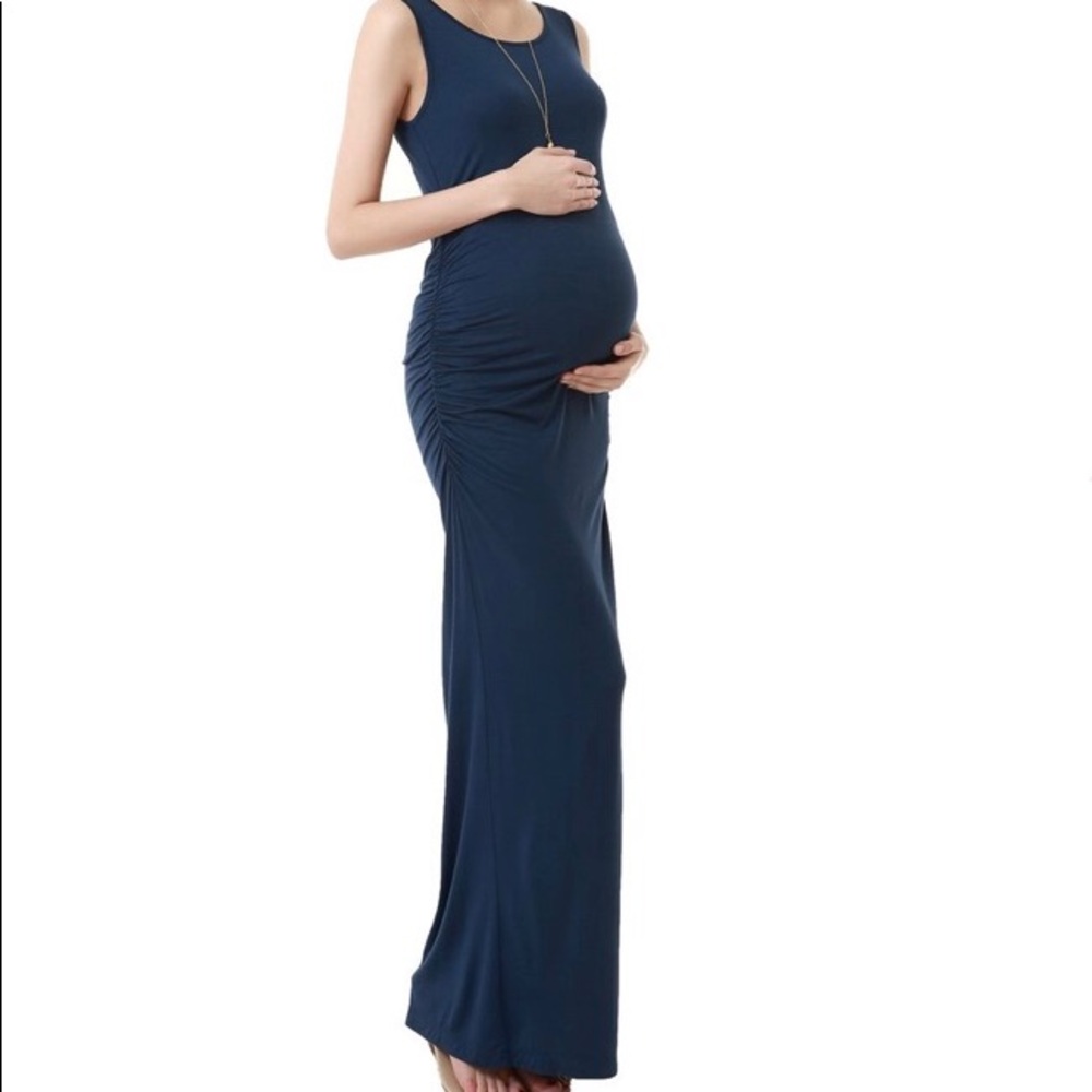 Kimi + Kai Navy Maternity Maxi Dress